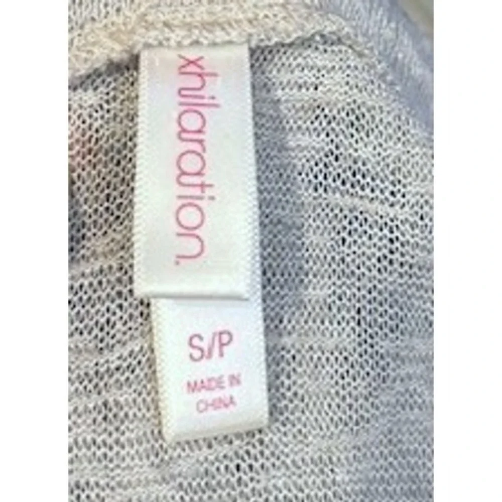 Xhilaration Womens S Gray Knit Sweater Lace Inset Lagenlook Raw Seams Semi-Sheer